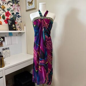 psychedelic sequin halter skirt/dress